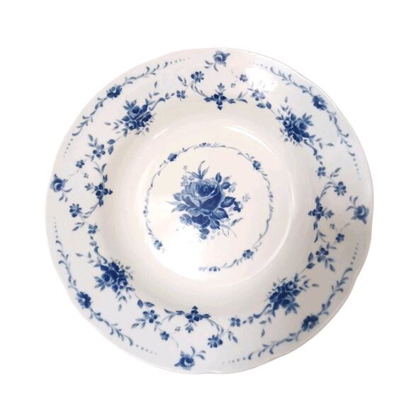 1940s Hoya China 9" Soup Plate Blue Flowers Japan Porcelain Floral Replacement - Picture 7 of 16